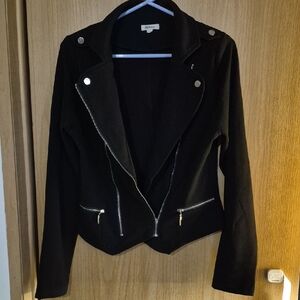 Chic Black Jacket with Silver Accents